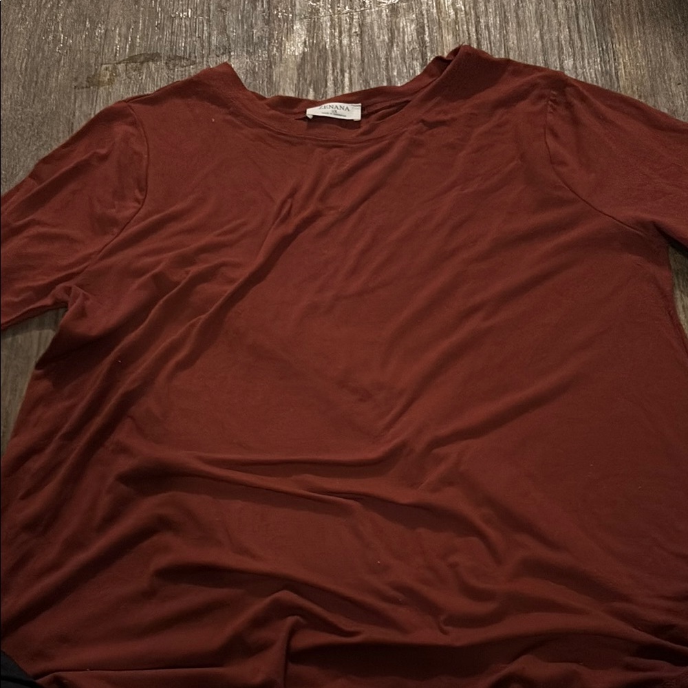 Zenana Outfitters Long Sleeve Tee - Rust Red